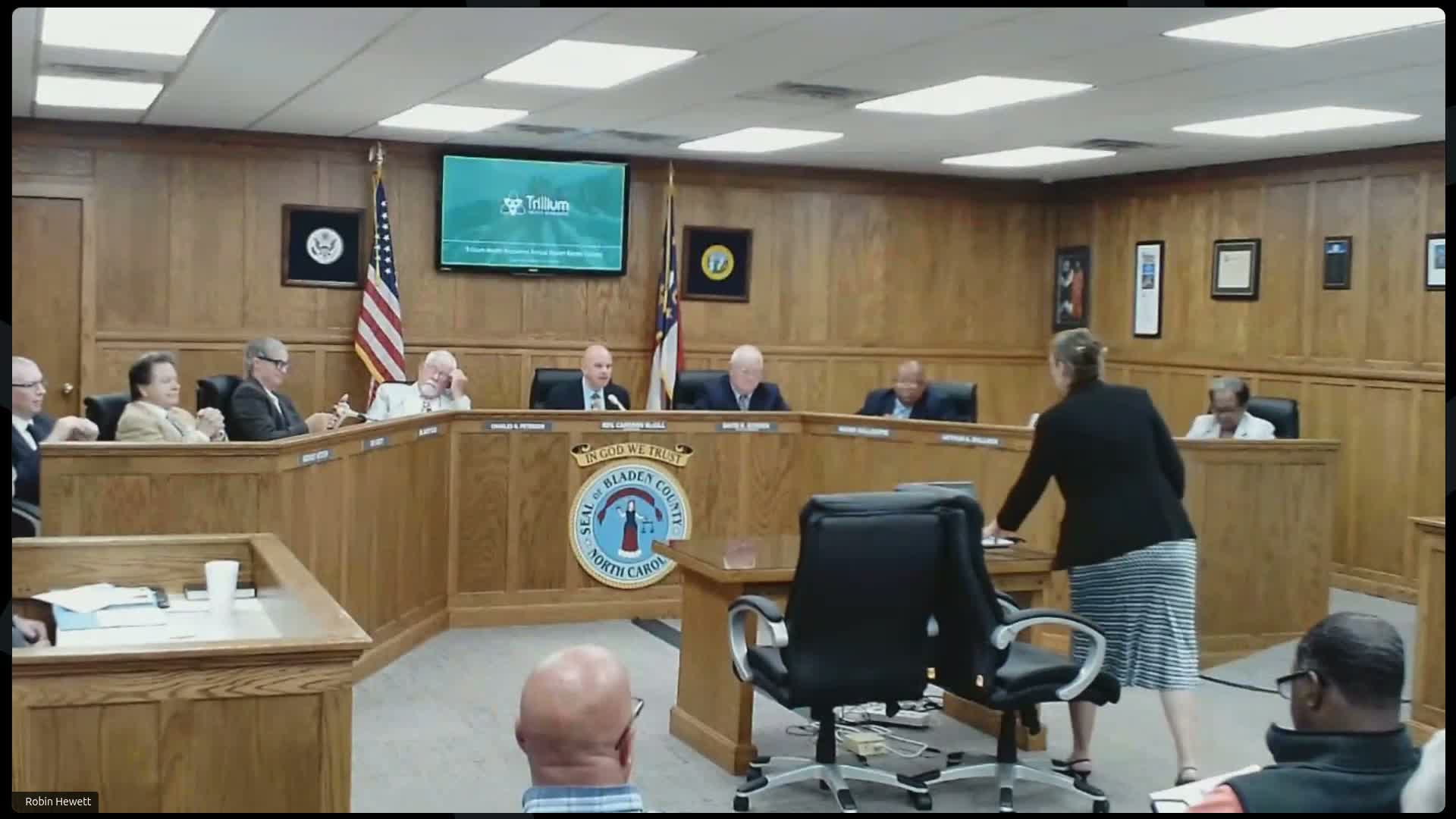 Trillium Health Resources briefs Bladen County commissioners on behavioral-health coverage and local services