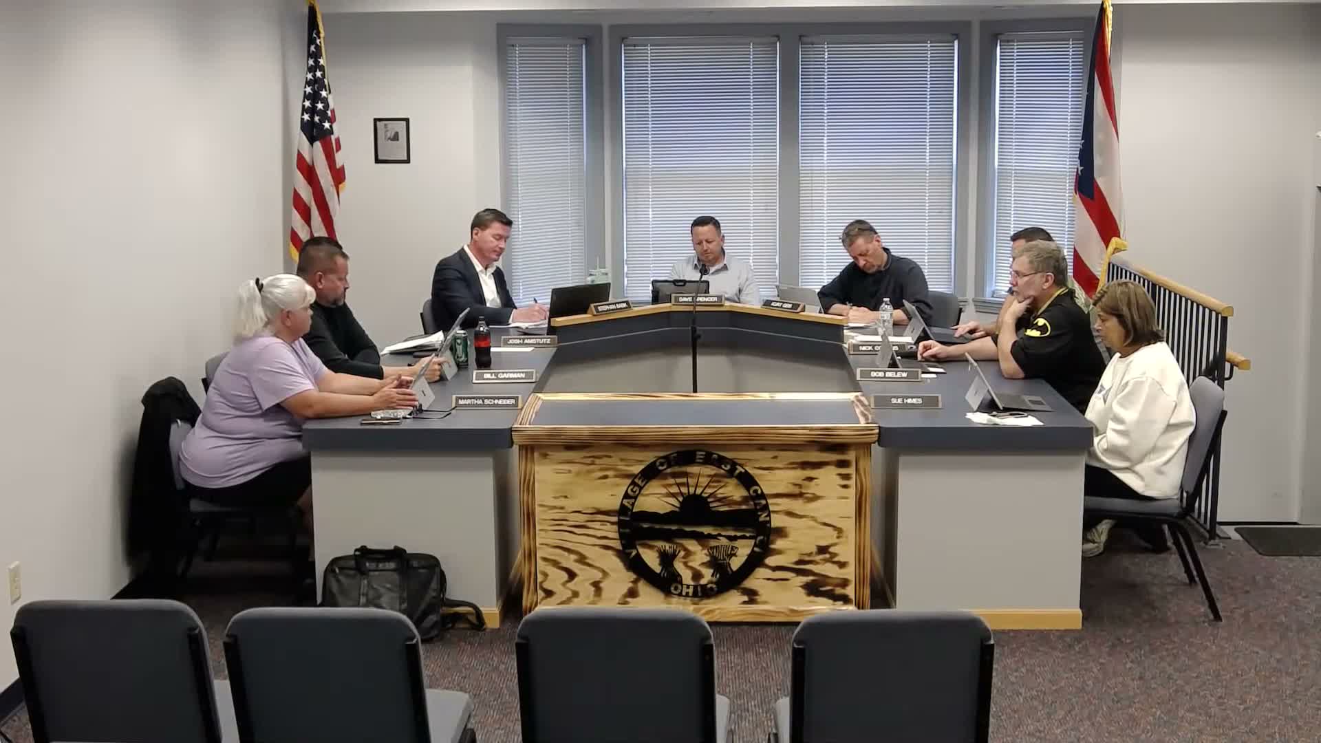 Council begins second reading of water-account ordinance and discusses grant to fix a failing pipe behind the stadium