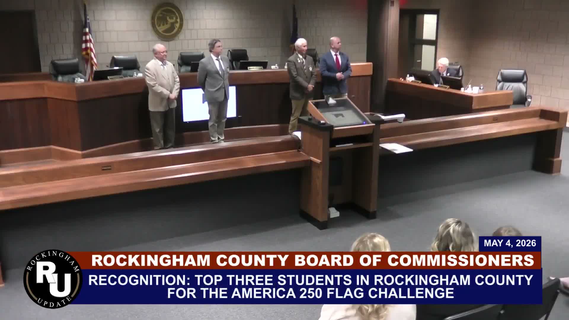Commissioners honor Reedsville star Deontay Neal and showcase fourth-grade America250 flag project
