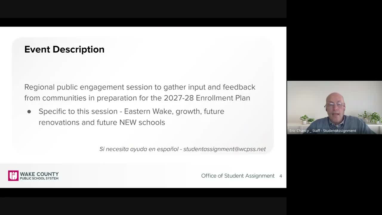 WCPSS presenter outlines Eastern Wake enrollment growth, new schools and limits on transportation