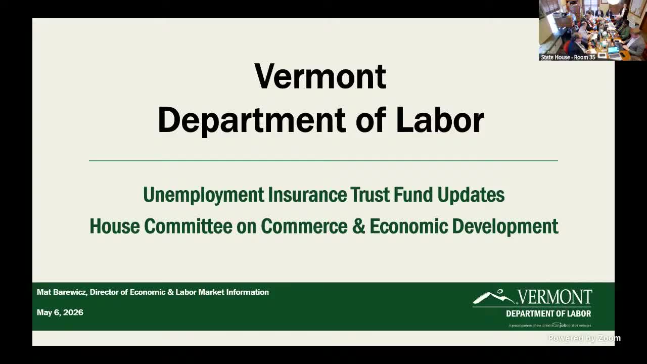 Vermont labor officials say UI trust fund holds about $307M but growth is slowing