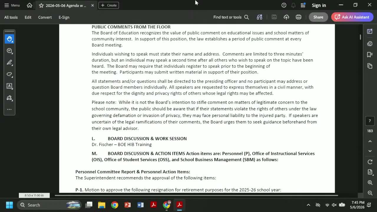 Board approves personnel slate and appoints Megan Stratton as supervising supervisor