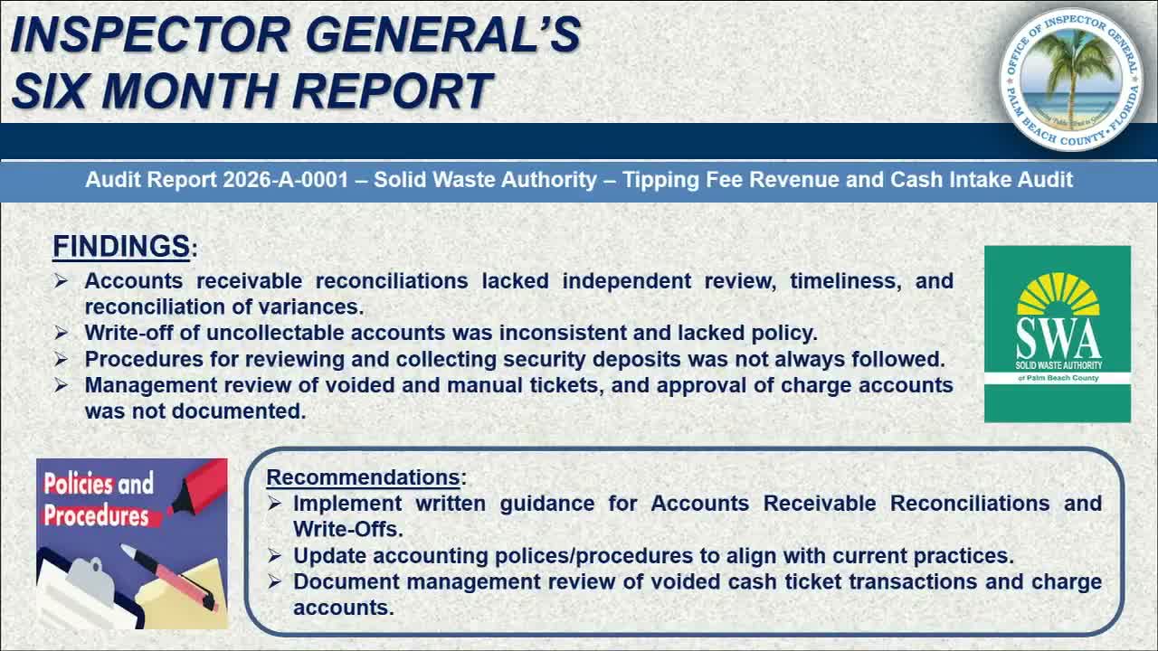 Audits find overcharges at workforce-housing site, SWA controls gaps and municipal benefit-payment errors