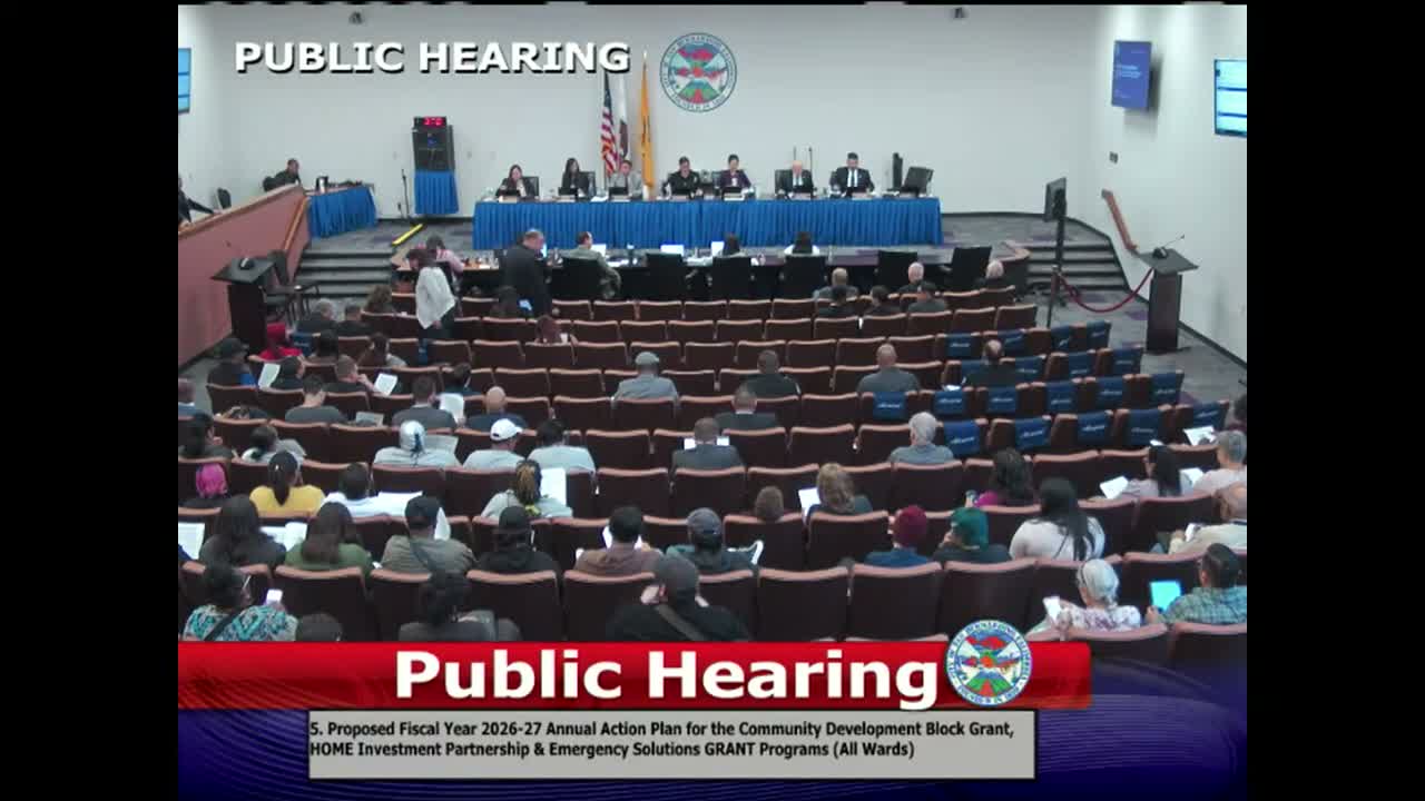 San Bernardino opens public hearing on FY 2026–27 CDBG/ESG plan; council directs staff to return with project proposals