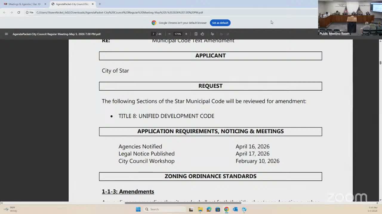 Star council adopts development-code changes to allow narrow annexation waivers, taller backyard fences and temporary markets