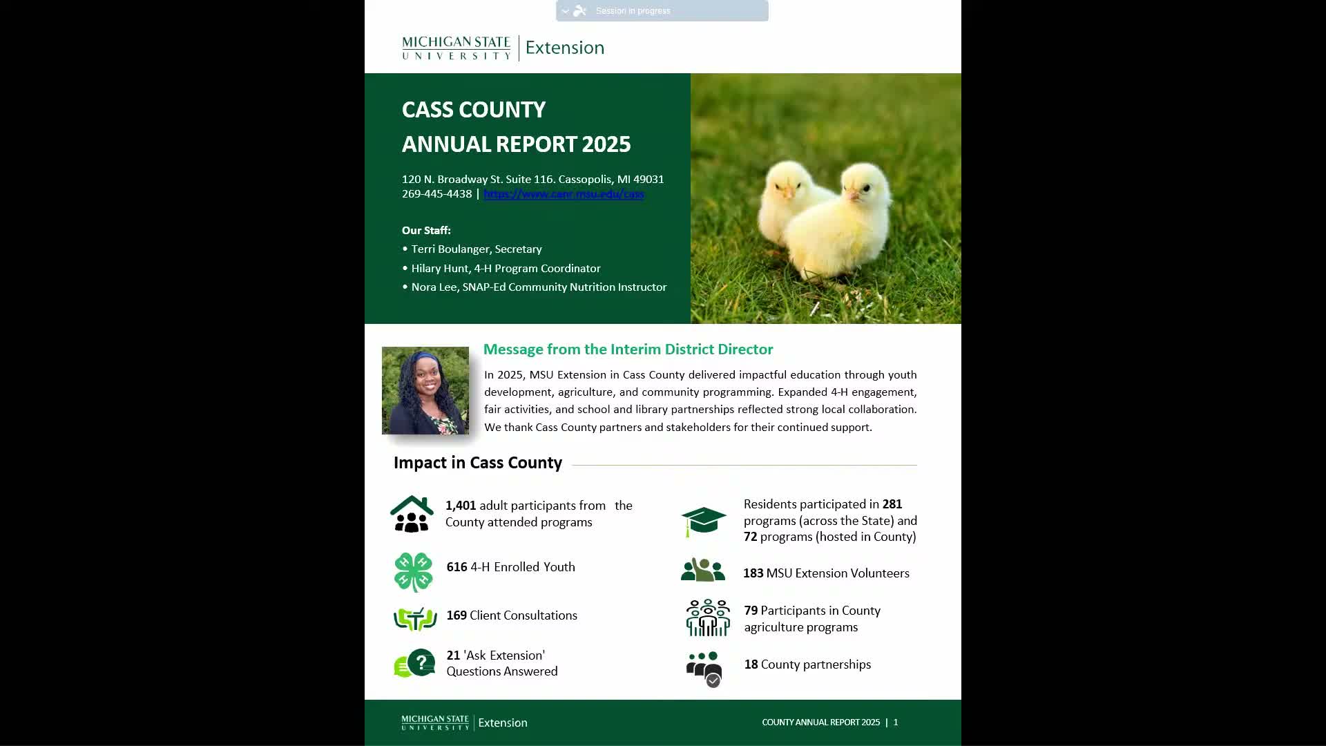 MSU Extension reports 2025 activities: 4‑H enrollment up, resources for beginning farmers published