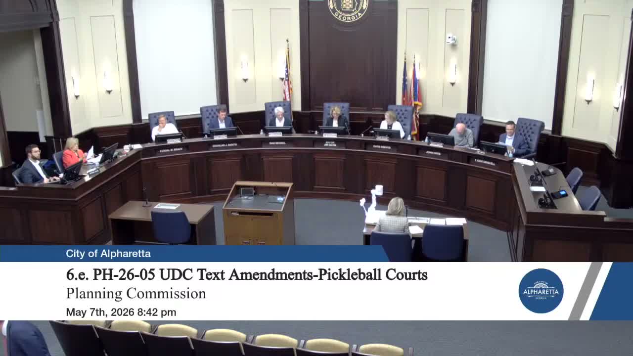 Alpharetta adopts pickleball siting rules after residents describe intrusive noise; council-bound changes set 250‑foot prohibition
