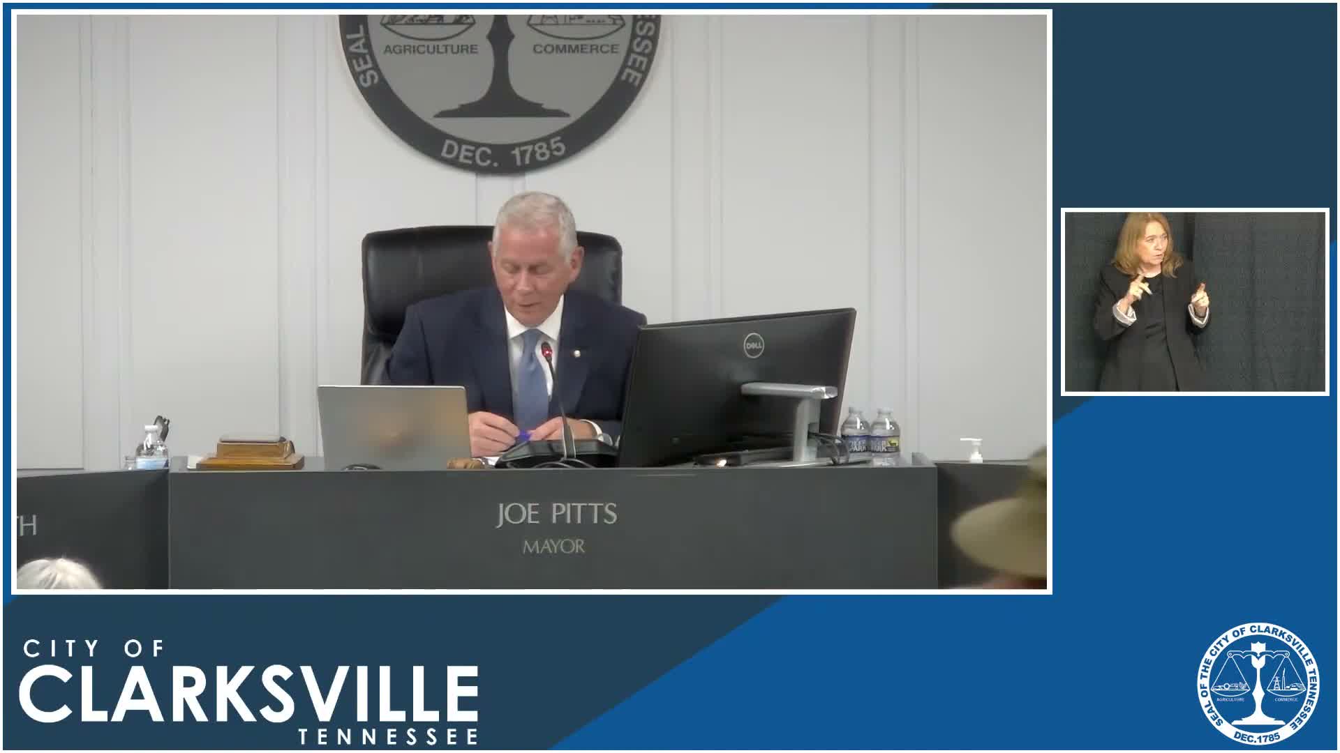 Clarksville council approves several first‑reading zoning changes after extended public hearing; one rezoning fails