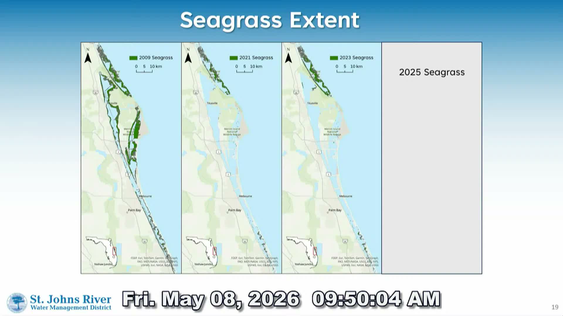 Monitoring shows improving salinities and mixed local trends across the Indian River Lagoon