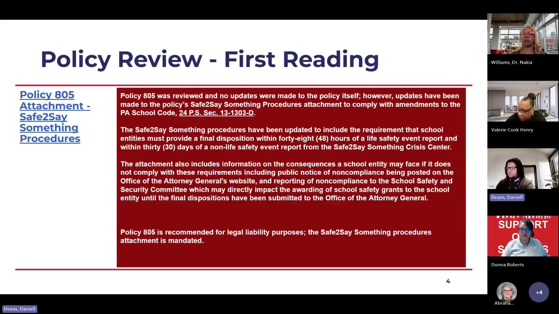 Staff propose updates to 'Safe to Say' procedures, set faster reporting deadlines
