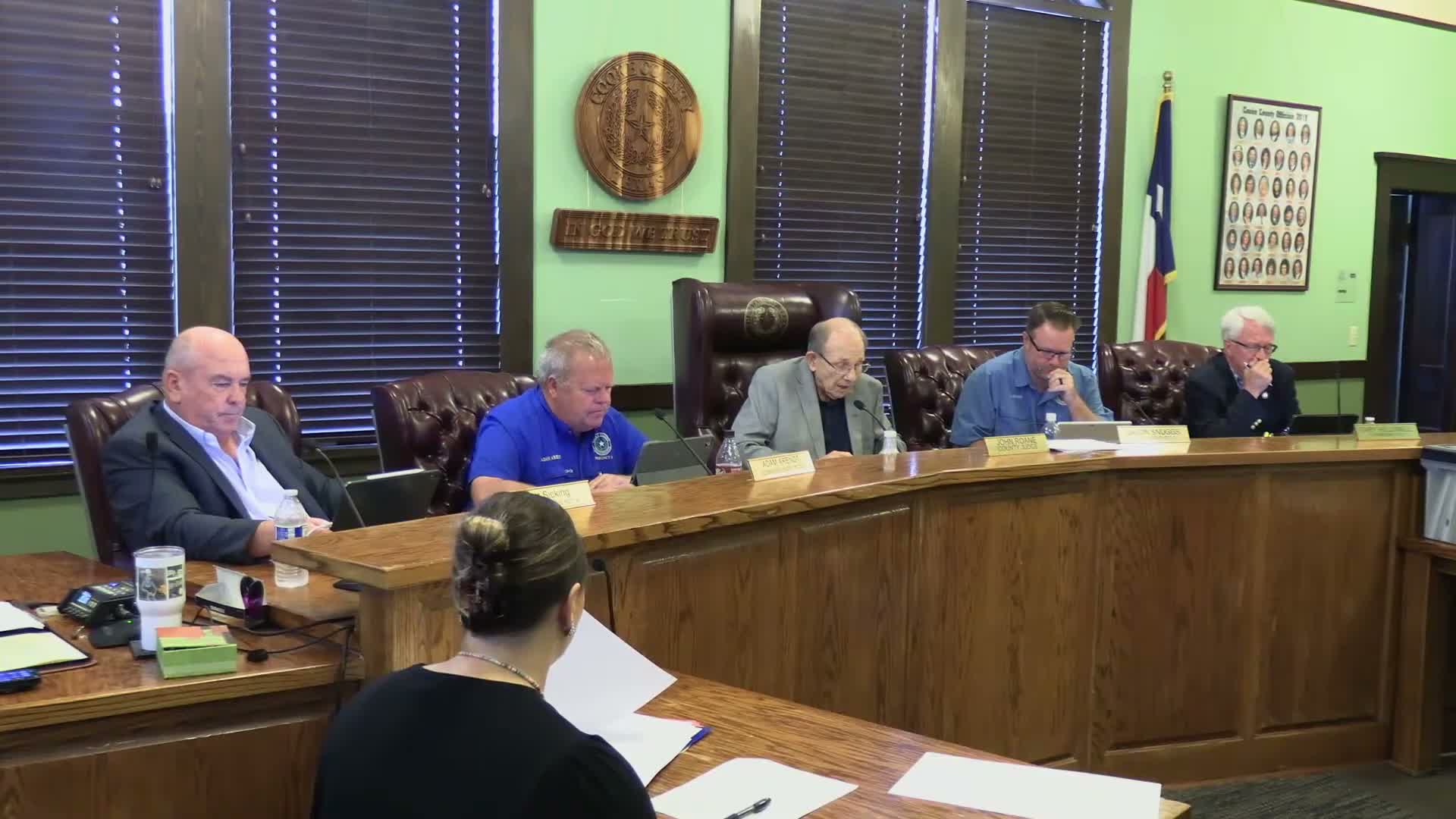 Commissioner describes security concerns at Ag Extension Office; quote from alarm firm under consideration