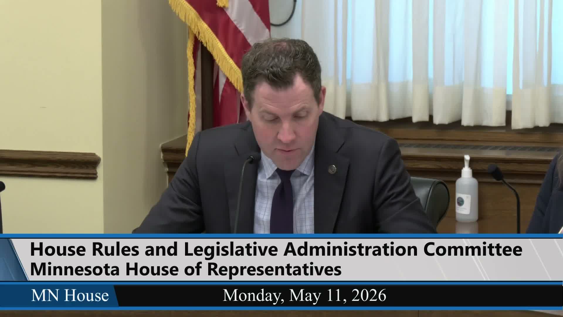 Rules Committee approves minutes, adopts May 13 calendar and sets pre‑filing requirement for amendments