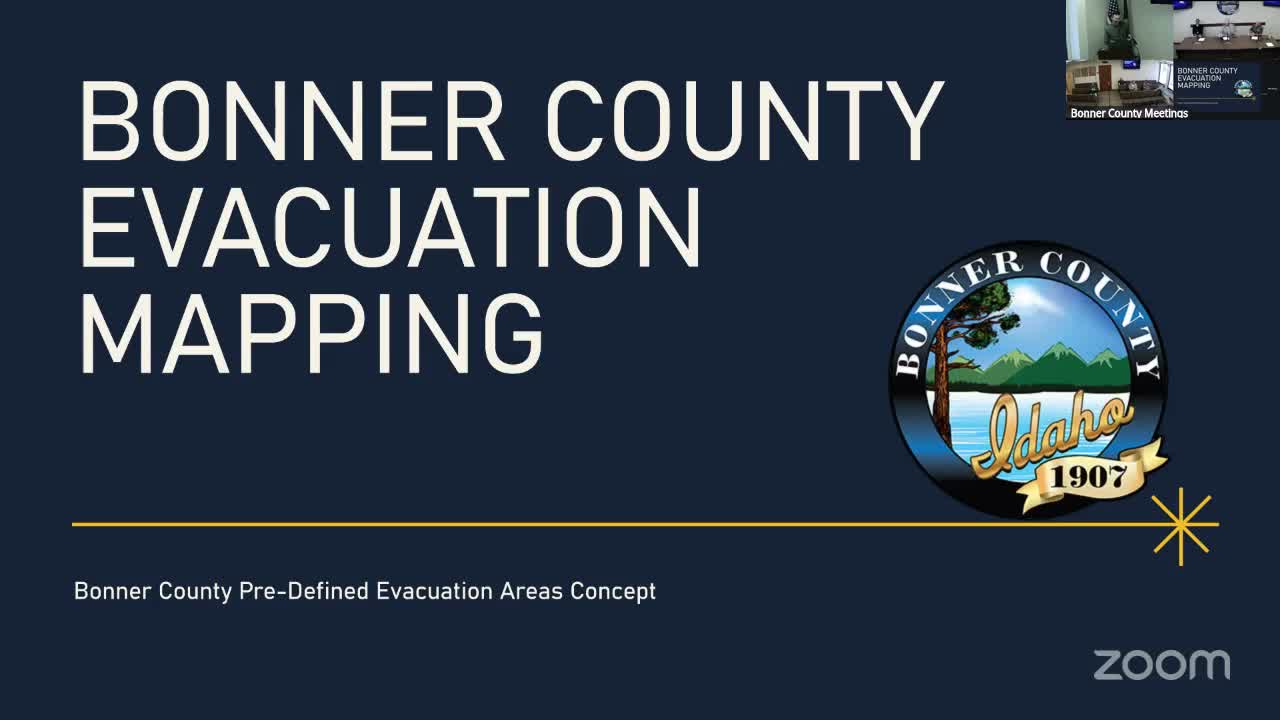 Bonner County GIS demos public evacuation-mapping app with 343 predefined zones; officials seek partner feedback