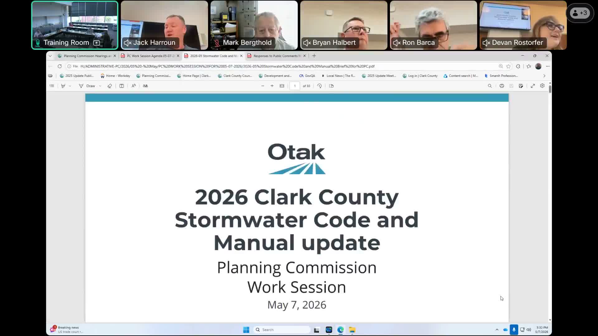 Clark County planners review 2026 stormwater code update; phosphorus rules to expand