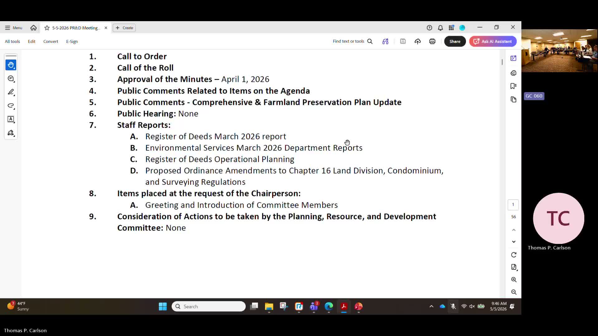 Dunn County committee advances land‑division ordinance amendments tied to state Act 68