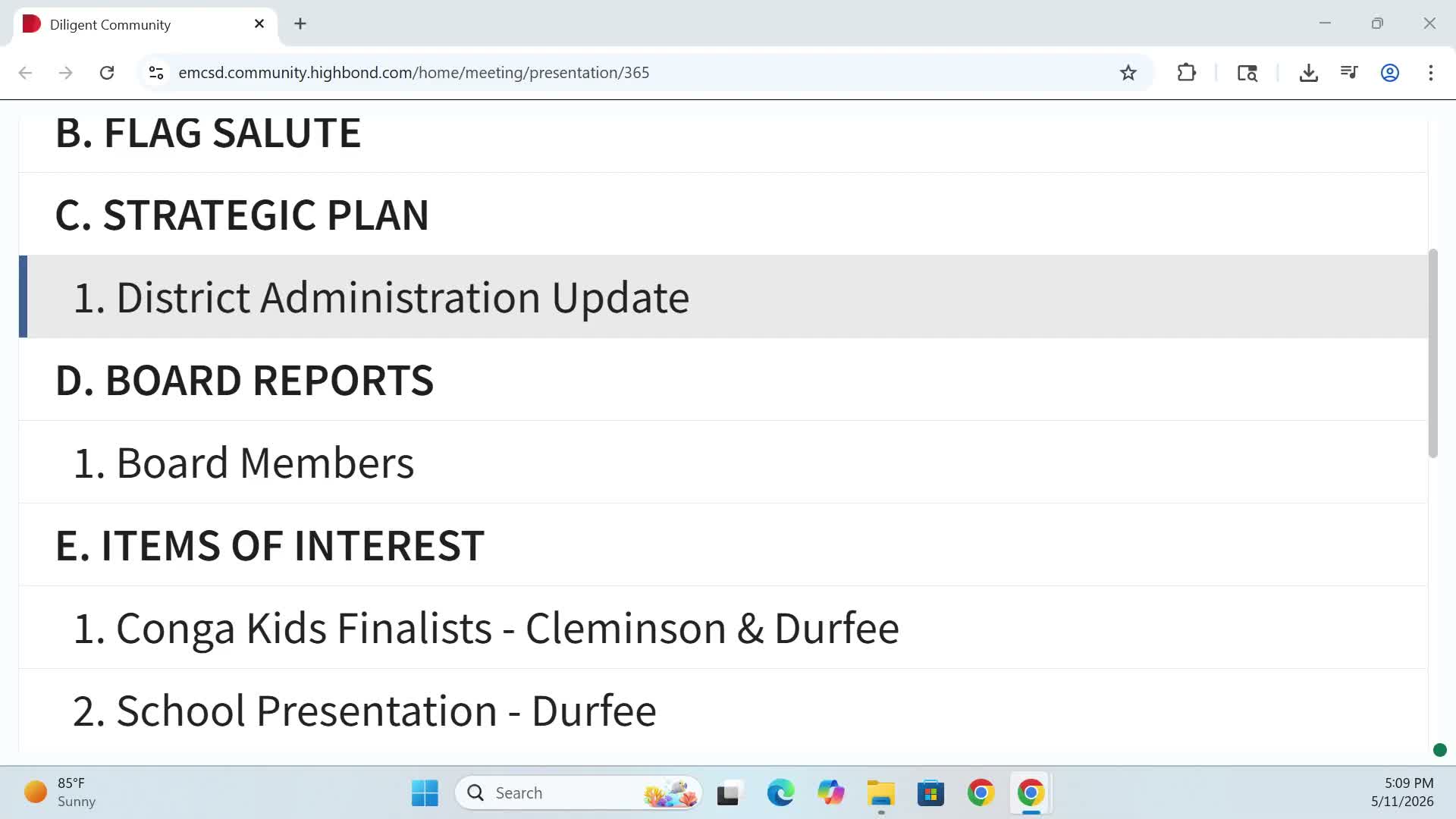 Superintendent gives strategic‑plan update; district spotlights dual‑language milestone and Hollywood Bowl partnership