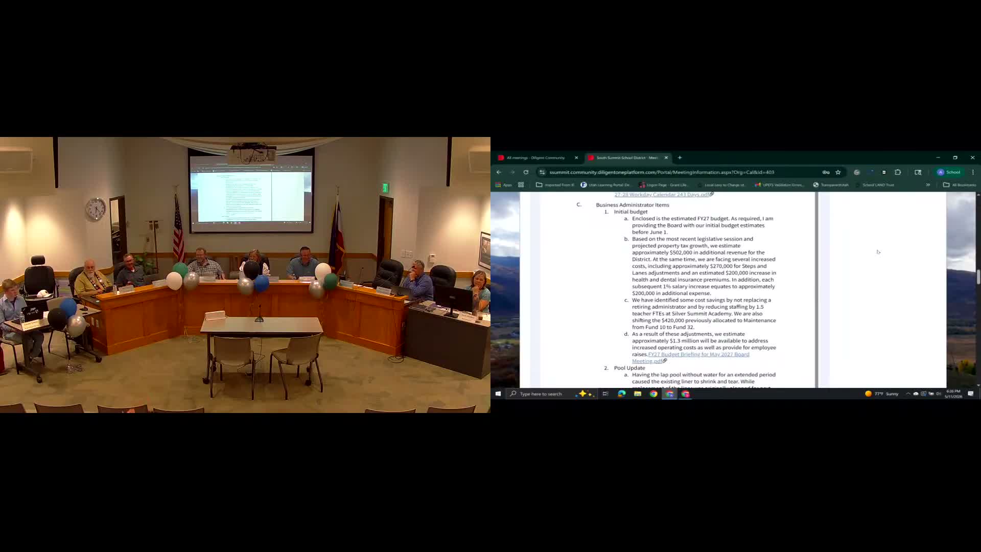 Superintendent warns of food-service shortfall, seeks roughly $350,000 to fix district pool liner