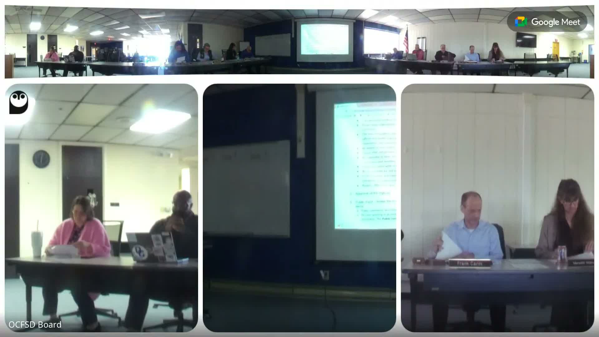 Meeting roundup: board approves agenda, several contracts and membership changes; votes recorded by voice