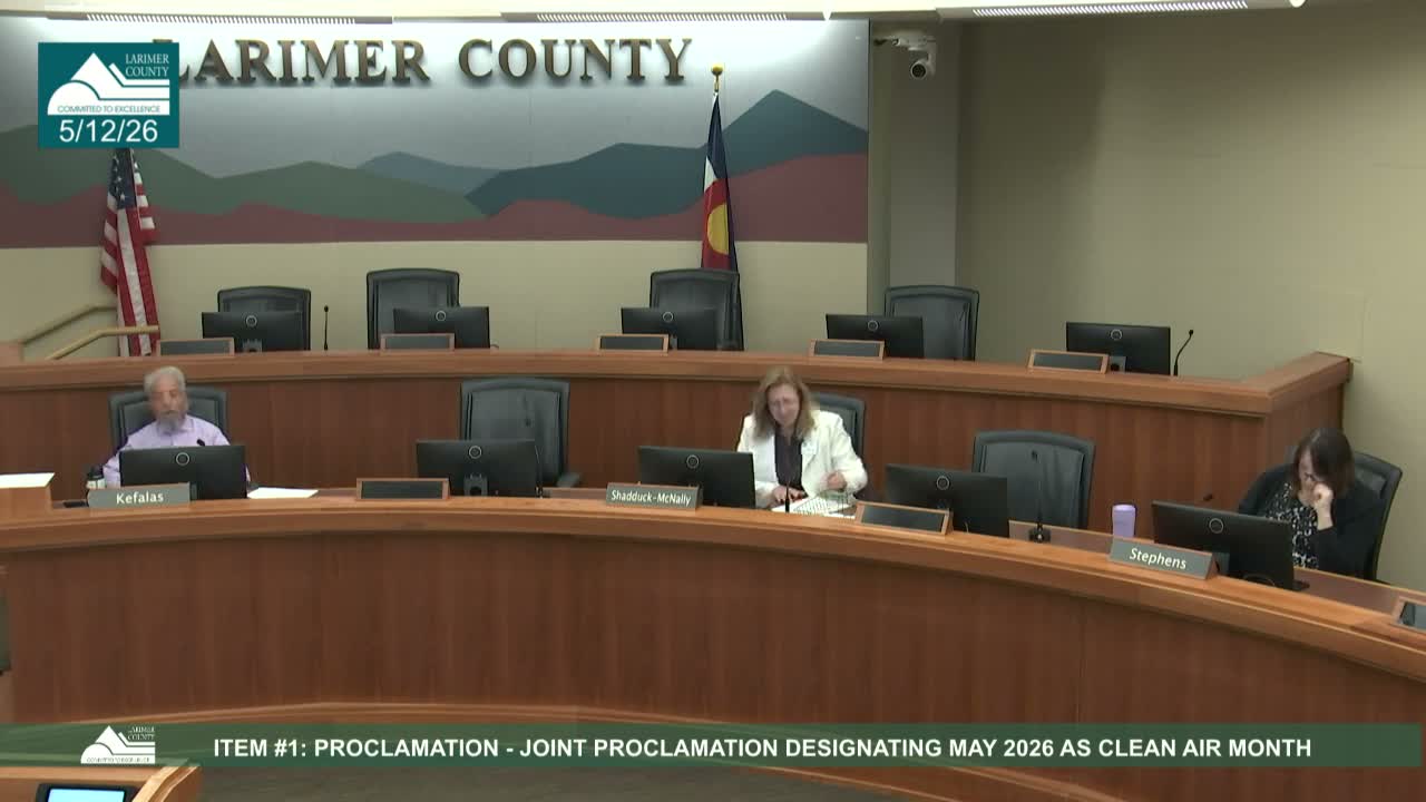 Larimer County proclaims May 2026 as Clean Air Month after health department briefing