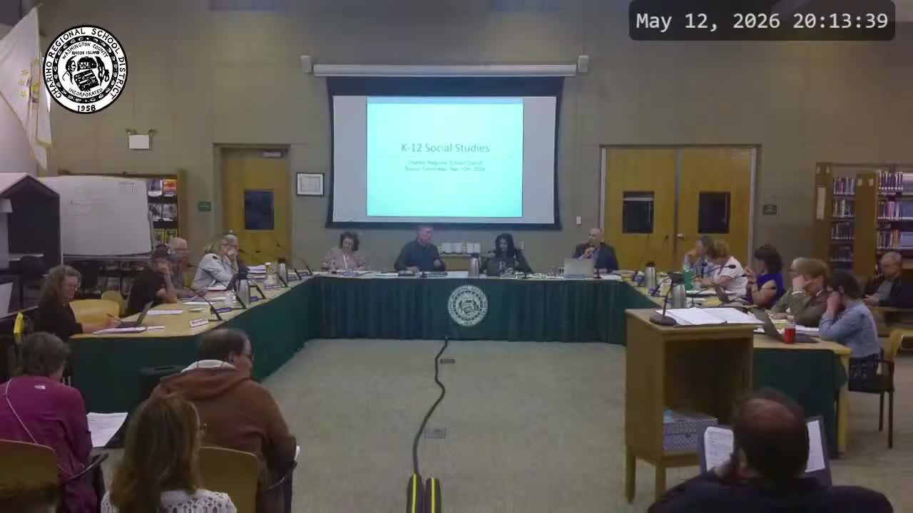 Chariho adopts K–12 social studies curriculum; amendment to emphasize "founding principles" fails