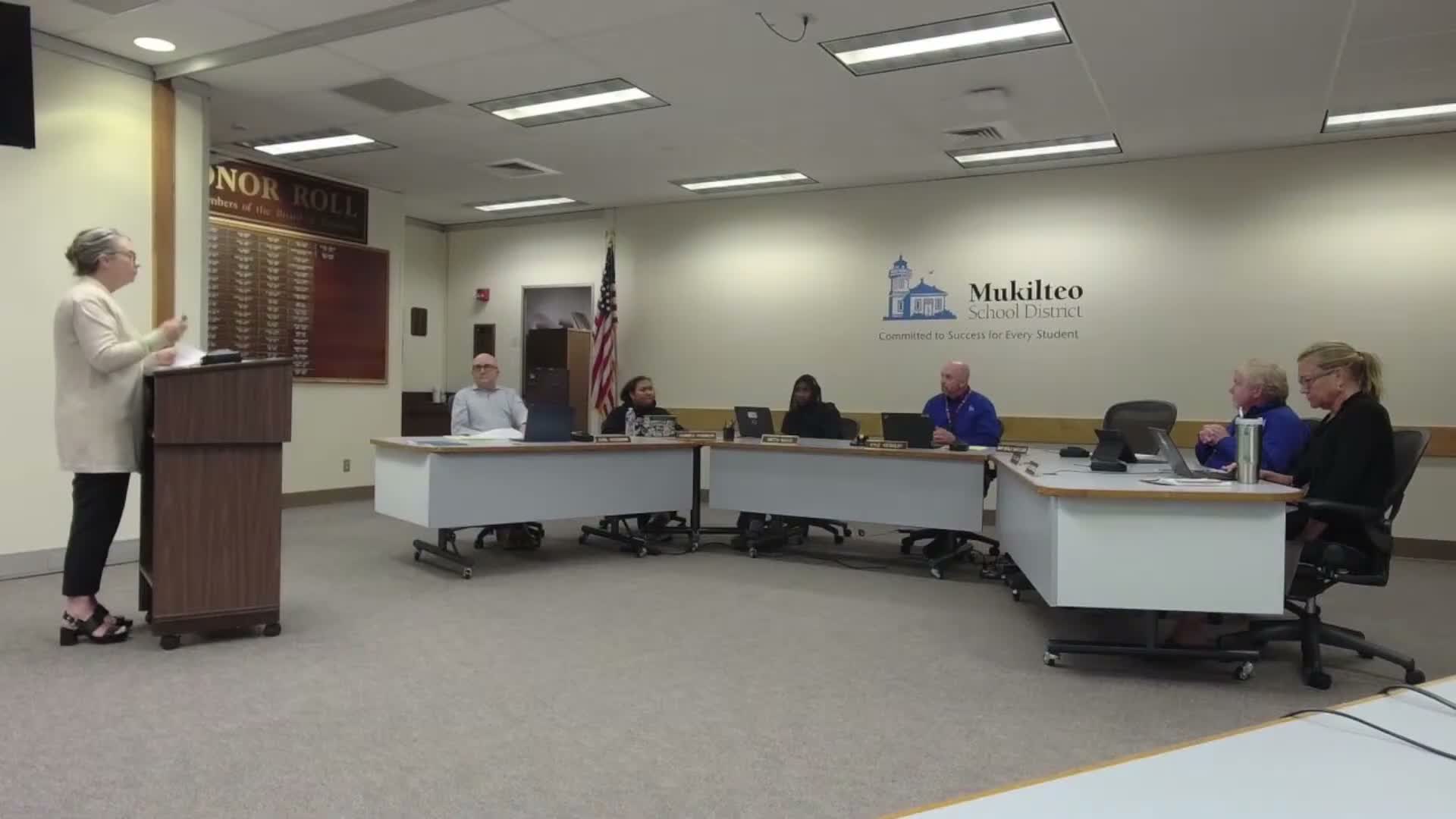 Board reviews revisions to attendance‑area transfer policy to align with OSPI portal