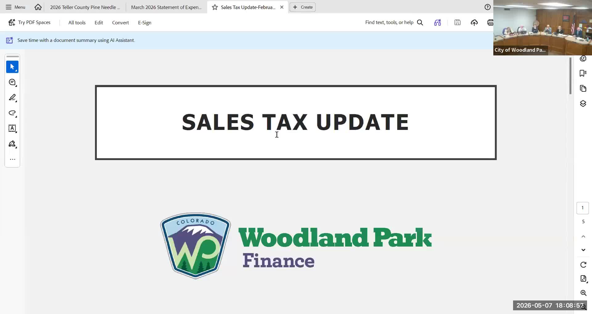 Woodland Park staff reports modest year-to-date sales tax growth, lodging tax declines