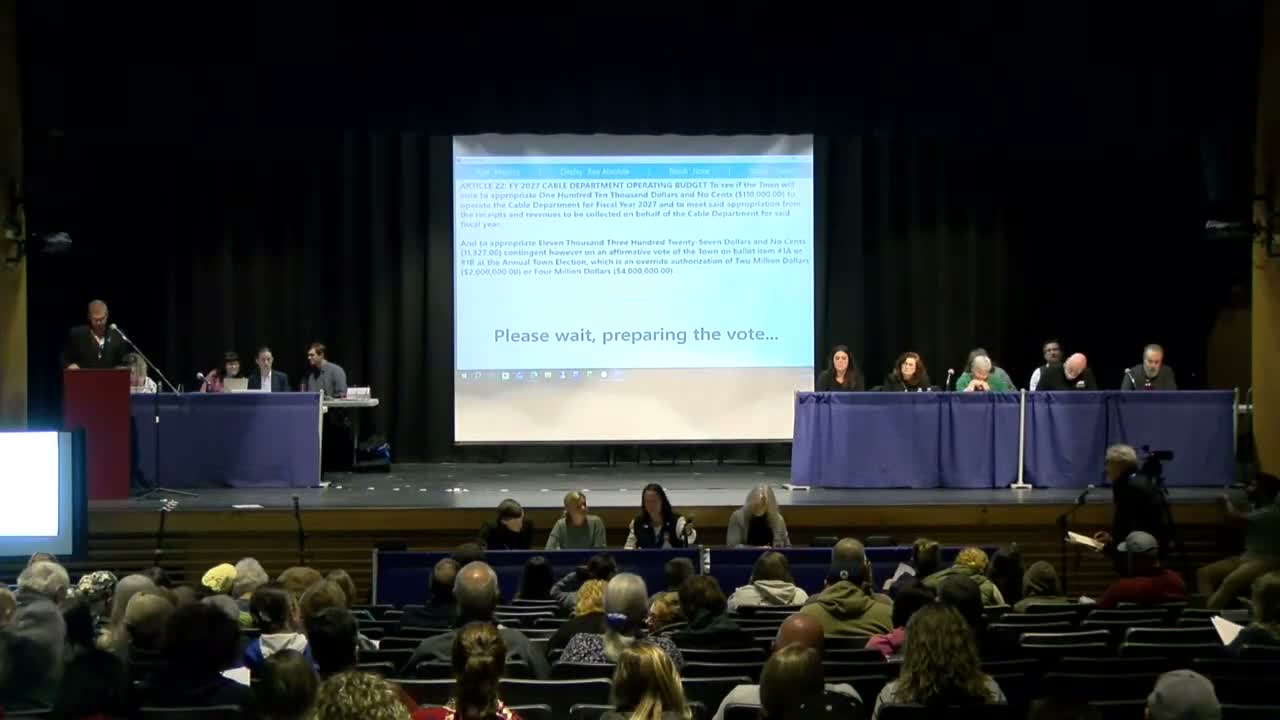 Templeton debates TCTV funding after clicker problems; $110,000 cable appropriation approved while $50,000 amendment failed