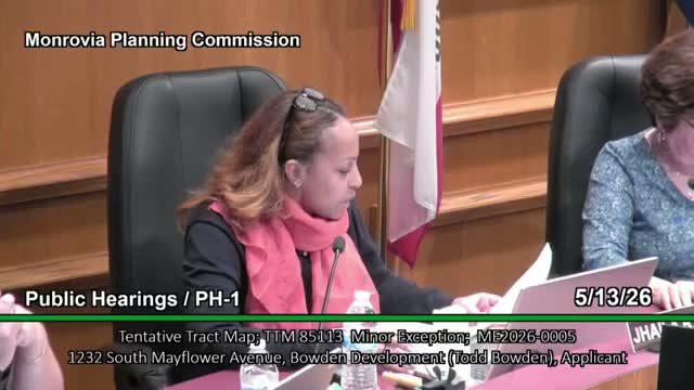 Planning commission recommends tract map for 14 condos at 1232 South Mayflower, grants minor recreation‑space exception
