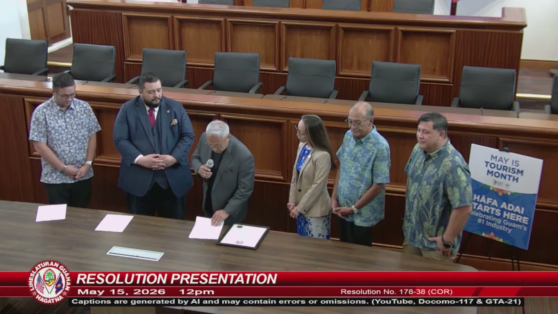 Guam Legislature adopts resolution recognizing May 2026 as Tourism Month