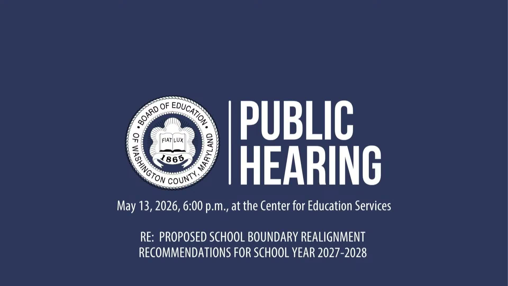Washington County Board of Education holds public hearing on proposed elementary attendance-zone changes