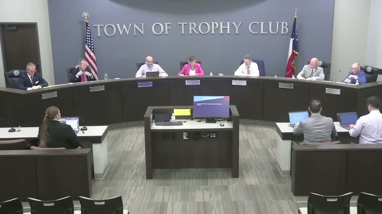 Trophy Club council re‑elects Ryland Roe as mayor pro tem; goes into executive session on property
