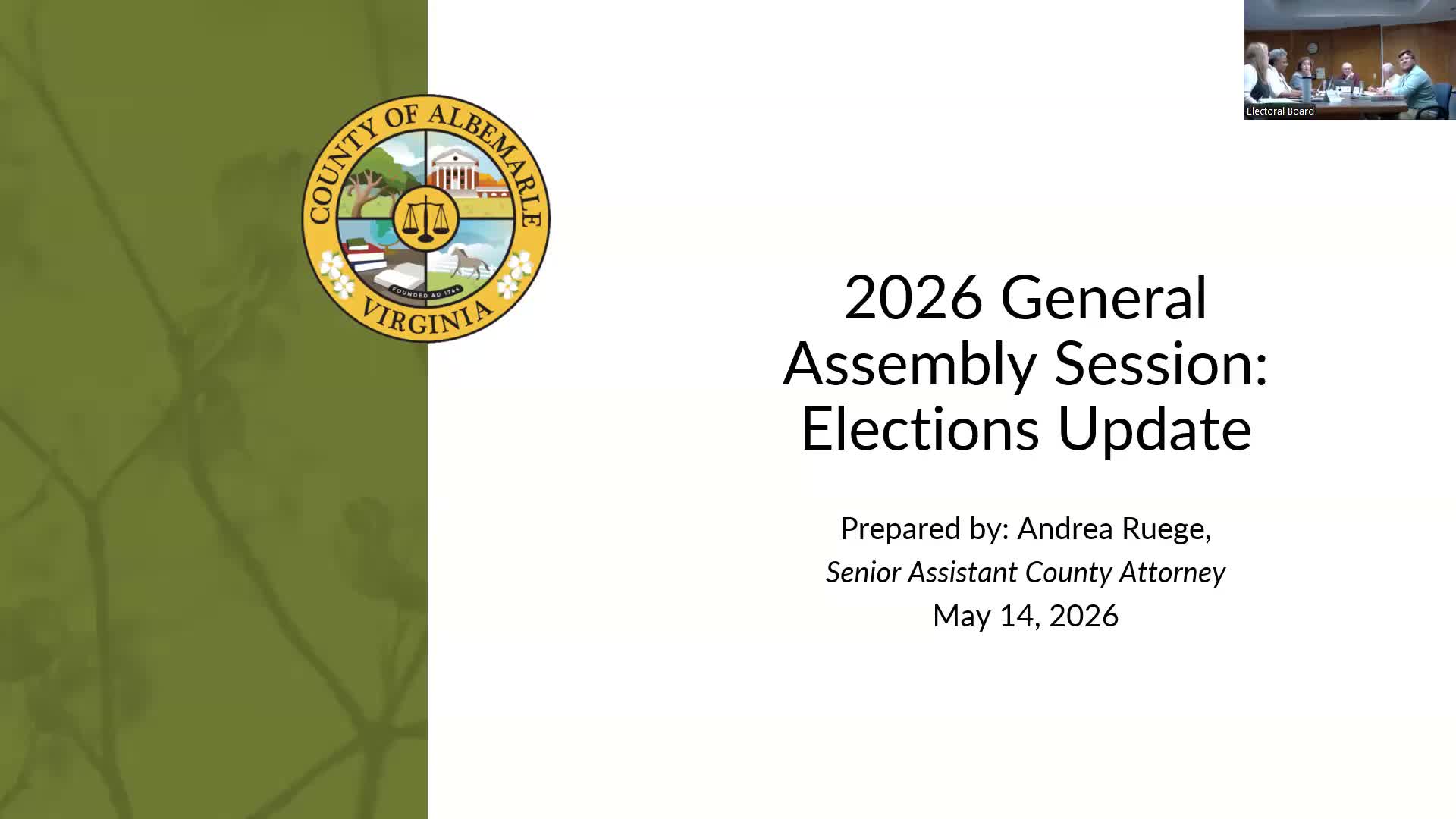 Registrar briefs board on sweeping Virginia election‑law changes and November ballot items
