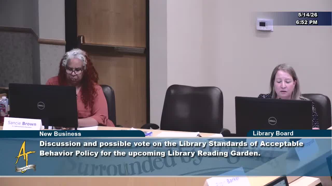 Apache Junction library board reviews reading garden behavior standards ahead of summer opening