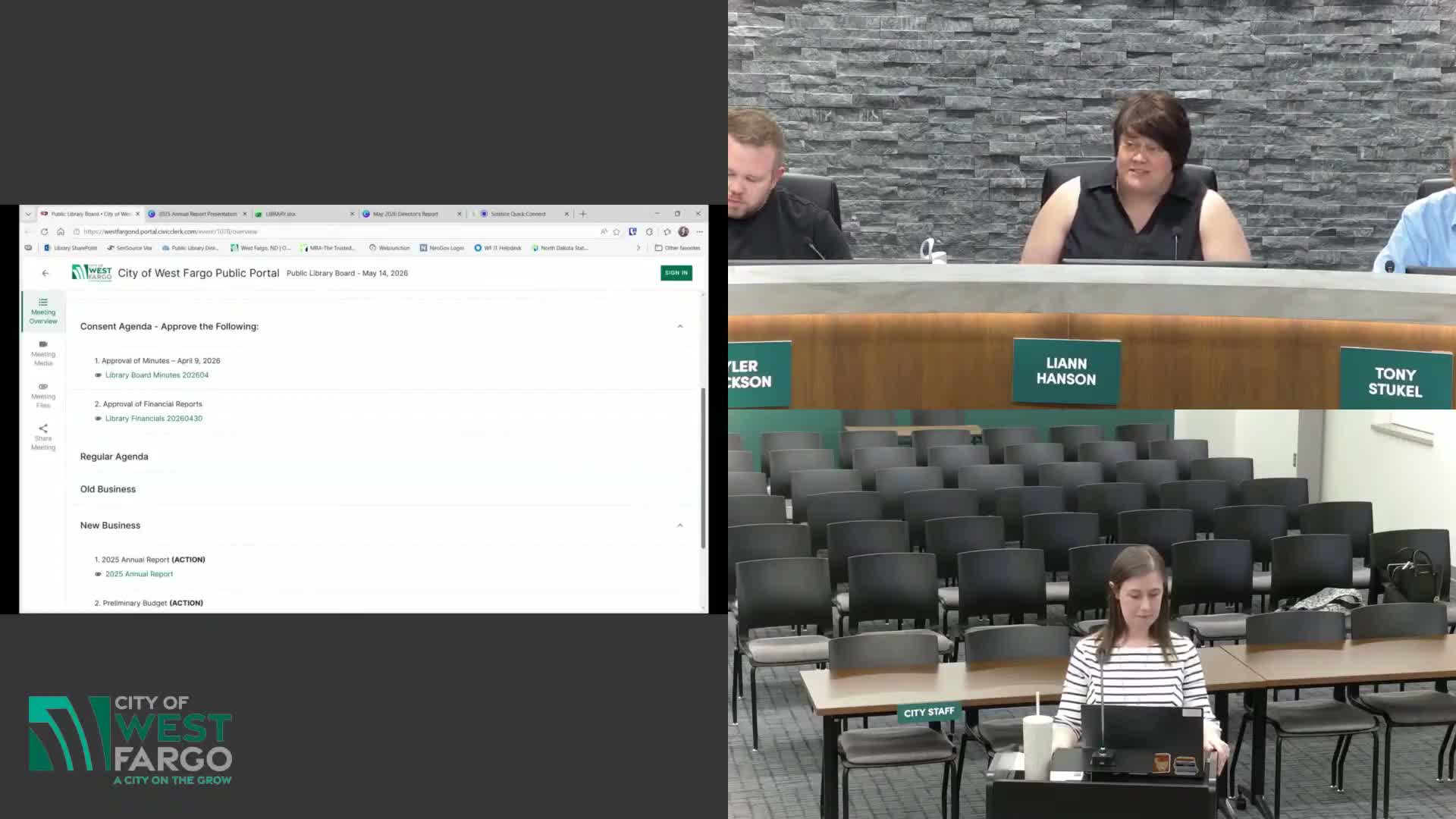 Library director presents 2025 report; board accepts and directs submission to city commission