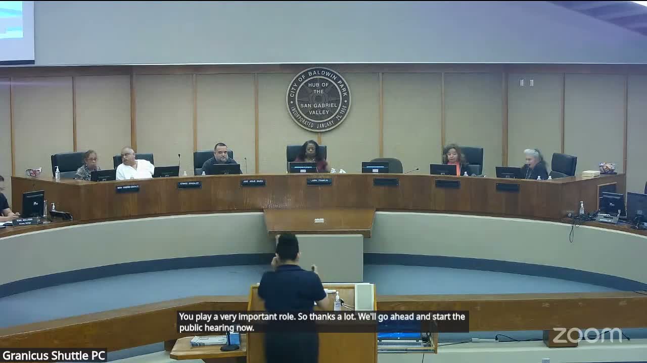 Public hearing in Baldwin Park highlights housing stability, transit, and youth services as FY26–27 priorities
