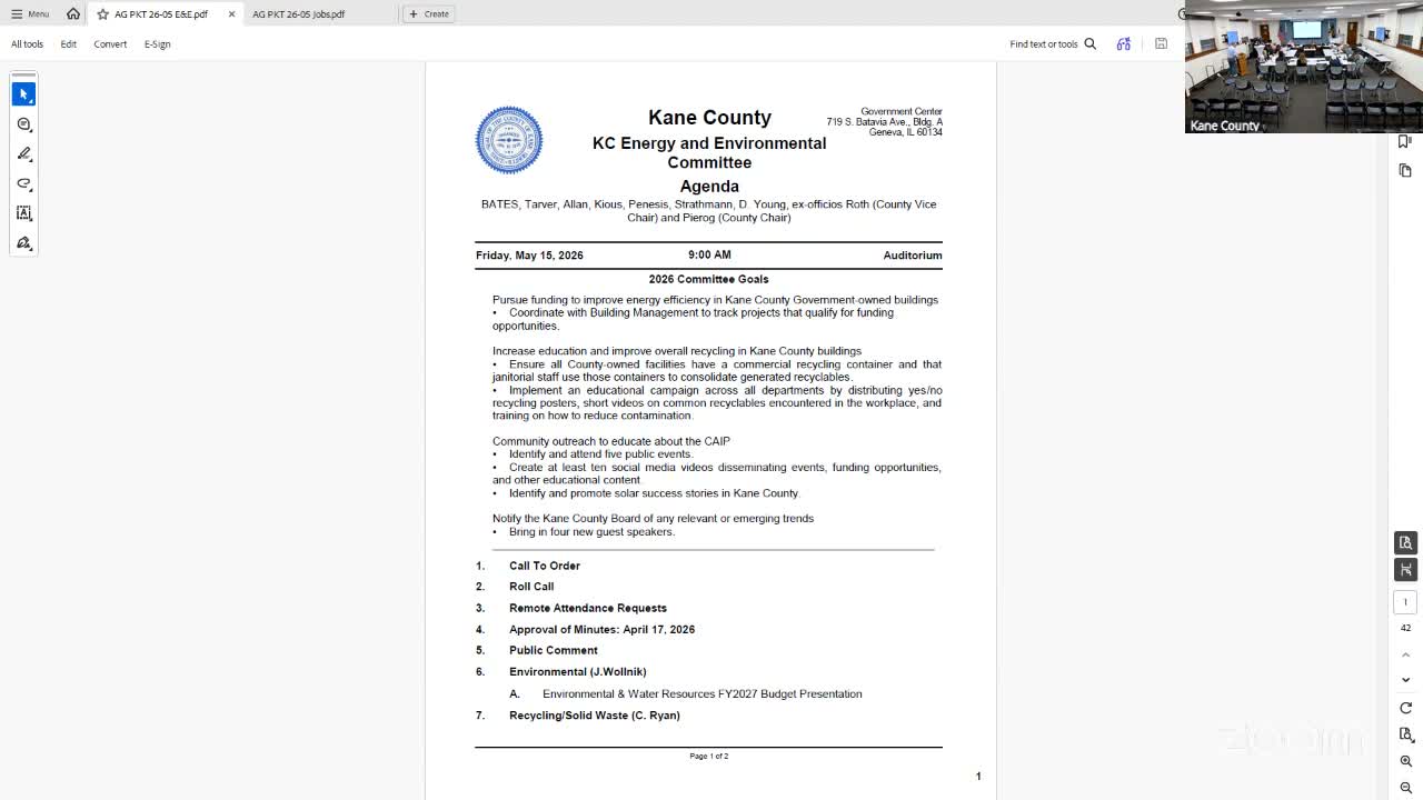 Kane County staff present environmental budget; public questions riverboat fund uses and speech suppression allegation raised