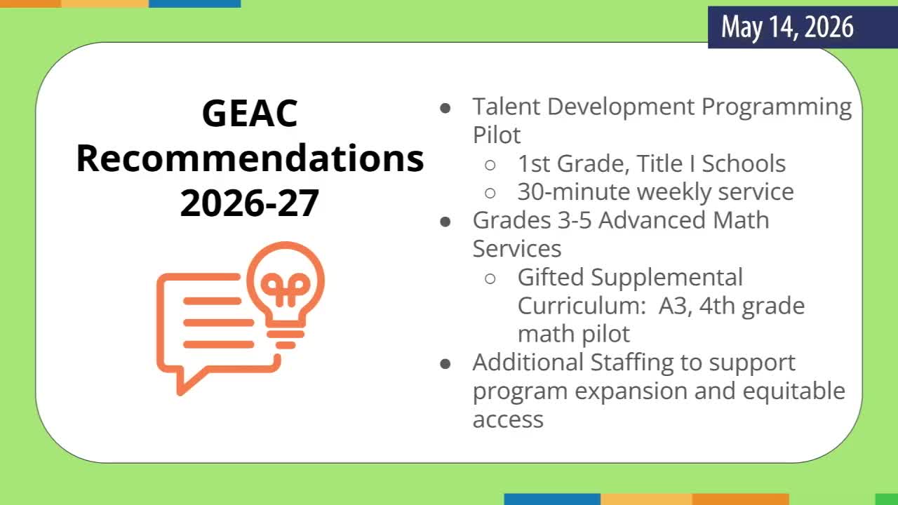 Michael Dussault presents GIAC annual report, recommends pilots to expand gifted access
