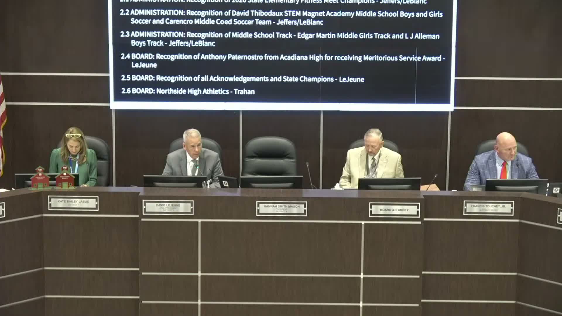 Lafayette Parish School Board honors dozens of state athletic and academic champions