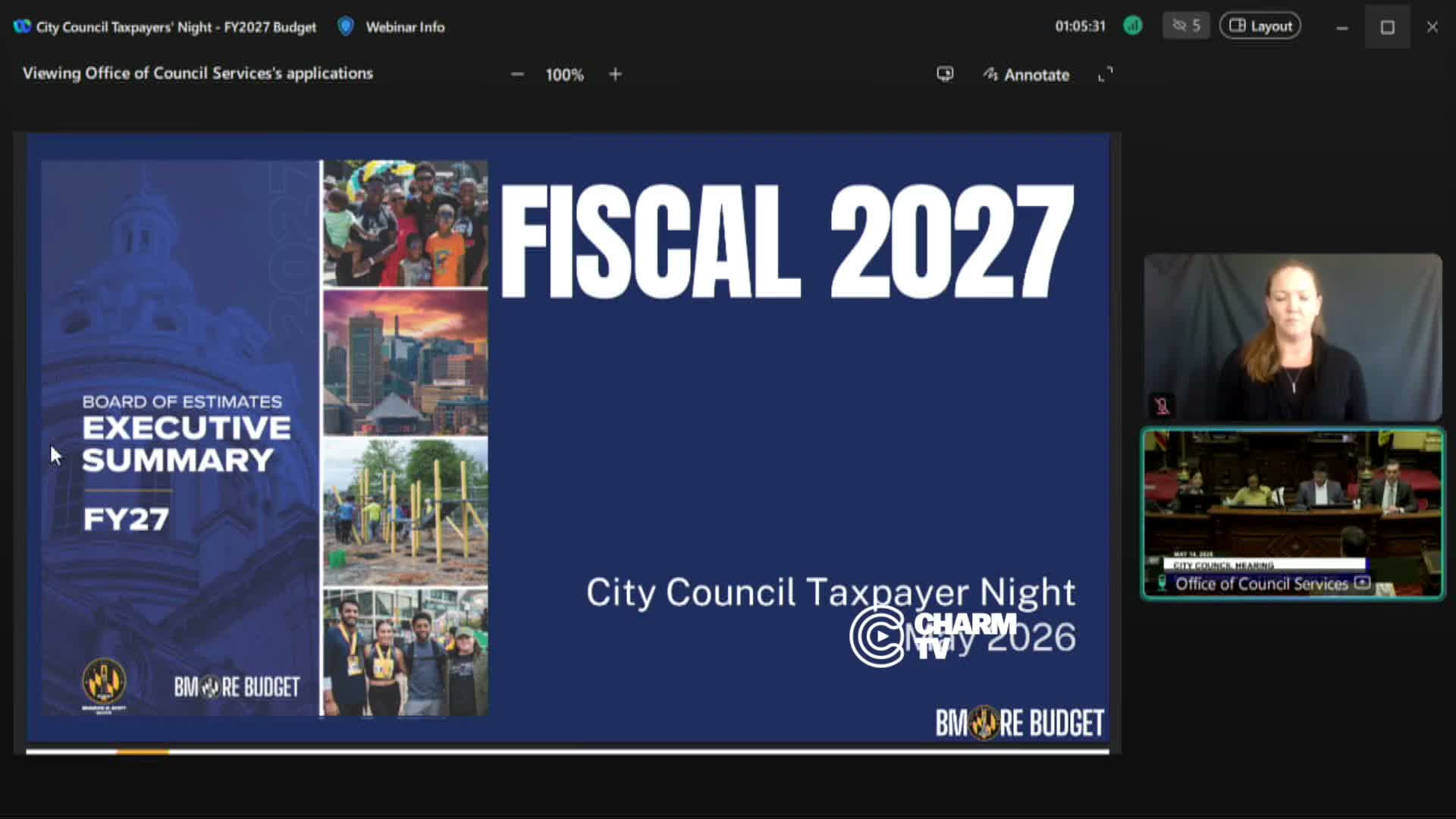 Baltimore officials present $3.95 billion FY2027 operating budget and $1.07 billion capital plan as public testimony begins
