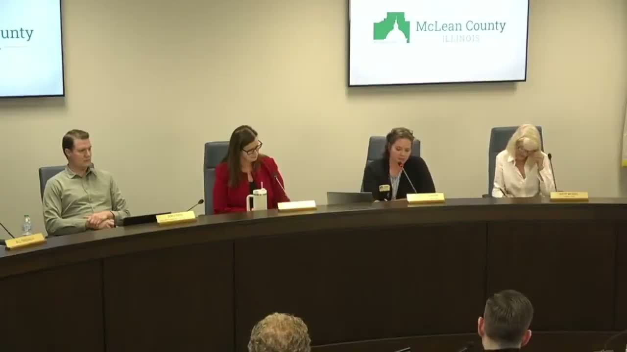 McLean County Board approves several ordinances and emergency budget items, including clerk and treasurer pay and drone cost‑share