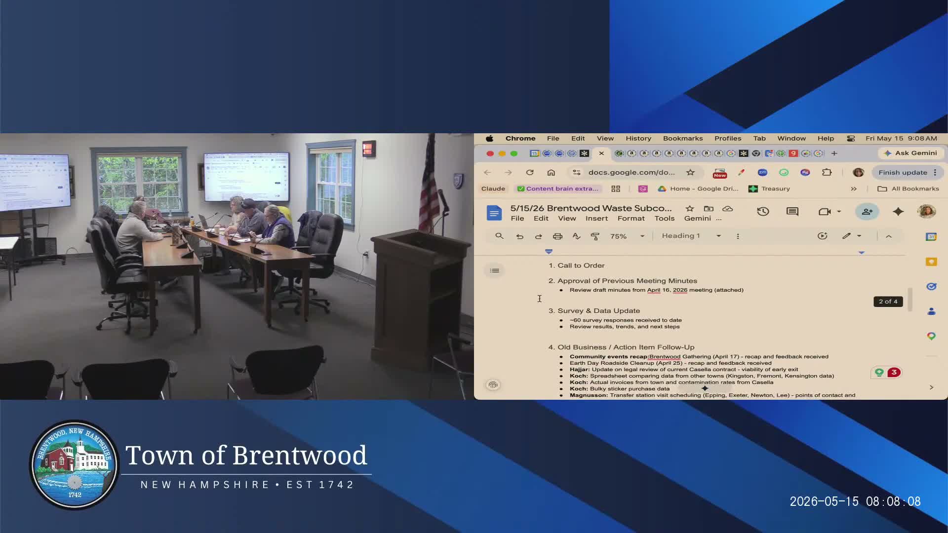 Brentwood subcommittee reviews resident survey on recycling, explores pilots as vendor contract limits options