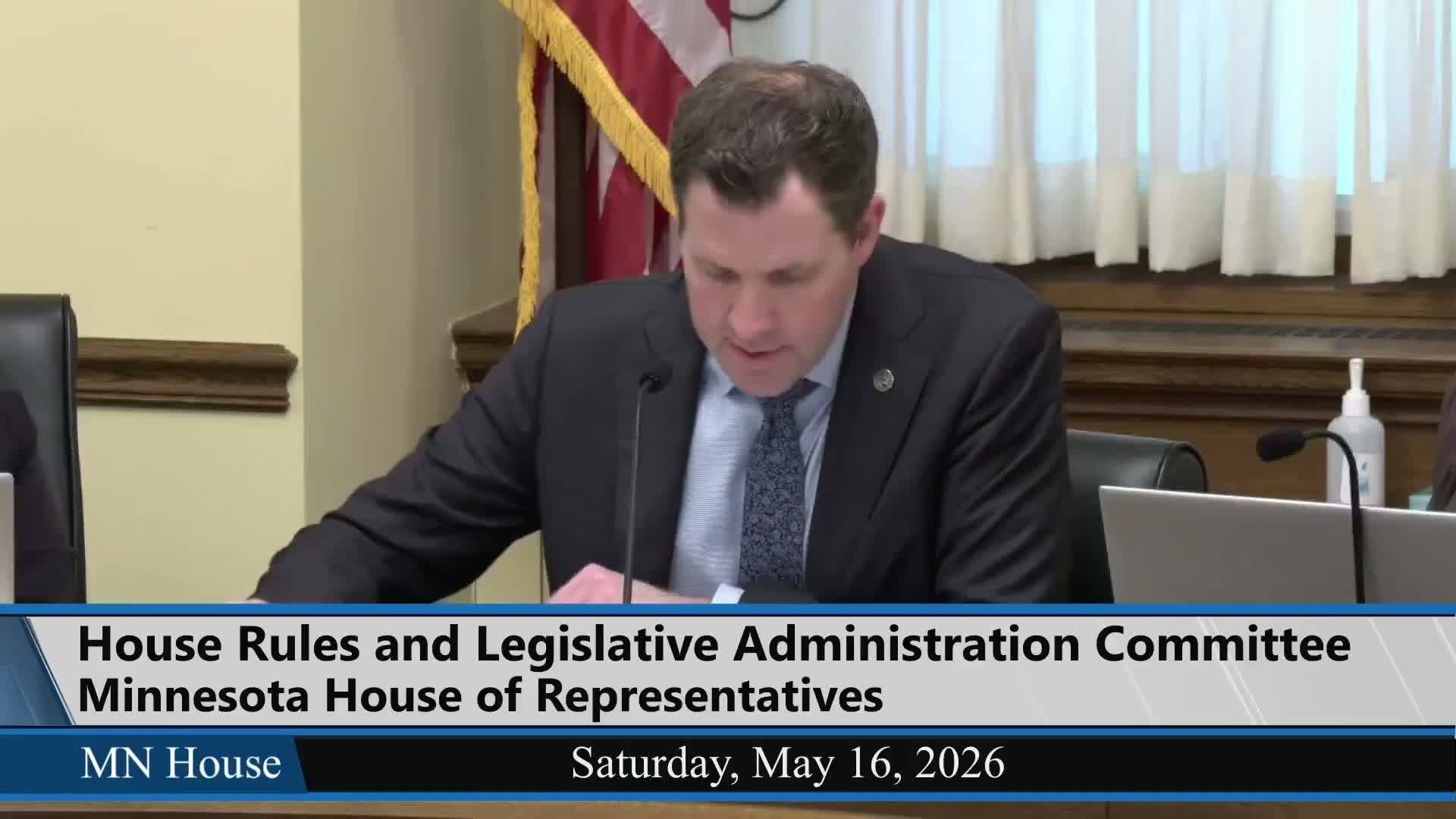 Rules committee adopts supplemental calendar for May 17, scheduling multiple bills