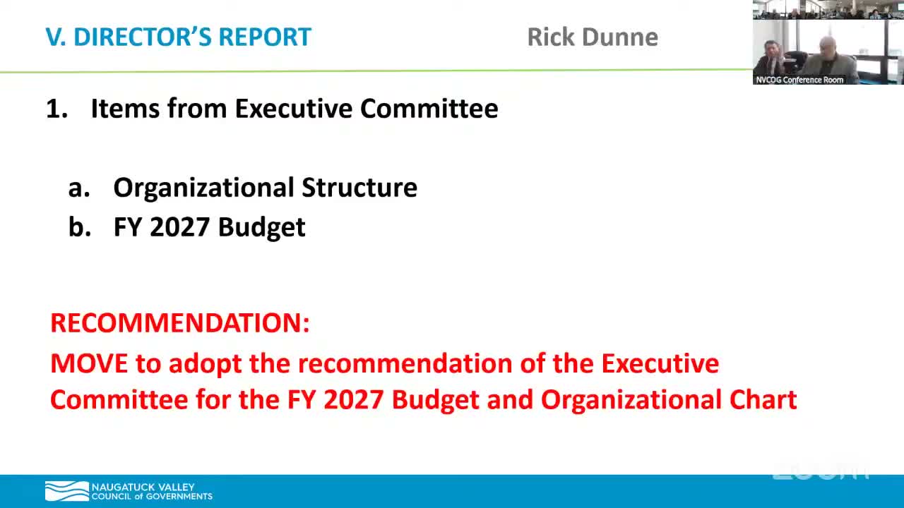 NVCOG approves reorganized planning division, budget adjustments and Valley Transit District lease