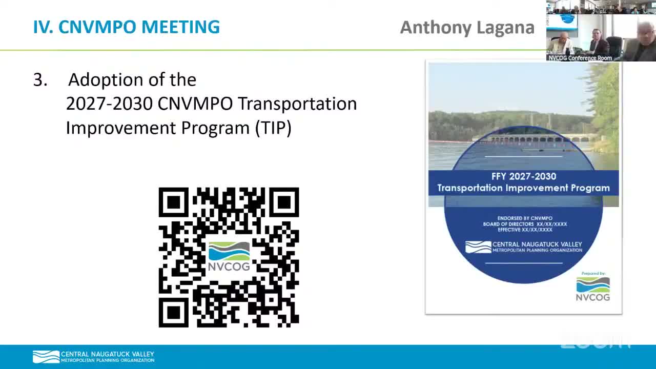 Central Naugatuck Valley MPO adopts 2027–2030 TIP and air‑quality certifications
