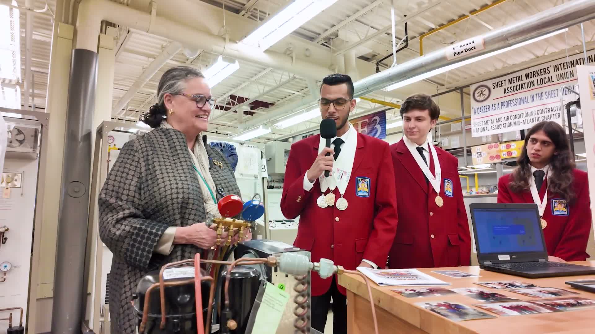 Fairfax County superintendent spotlights Edison Academy HVAC and networking programs and student state champions